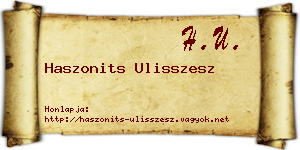 Haszonits Ulisszesz névjegykártya